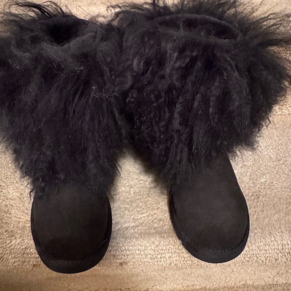Women's Black Fur Boots